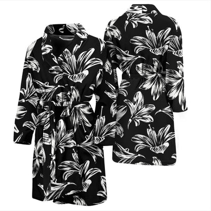 Amaryllis Pattern Print Design AL04 Men Bathrobe