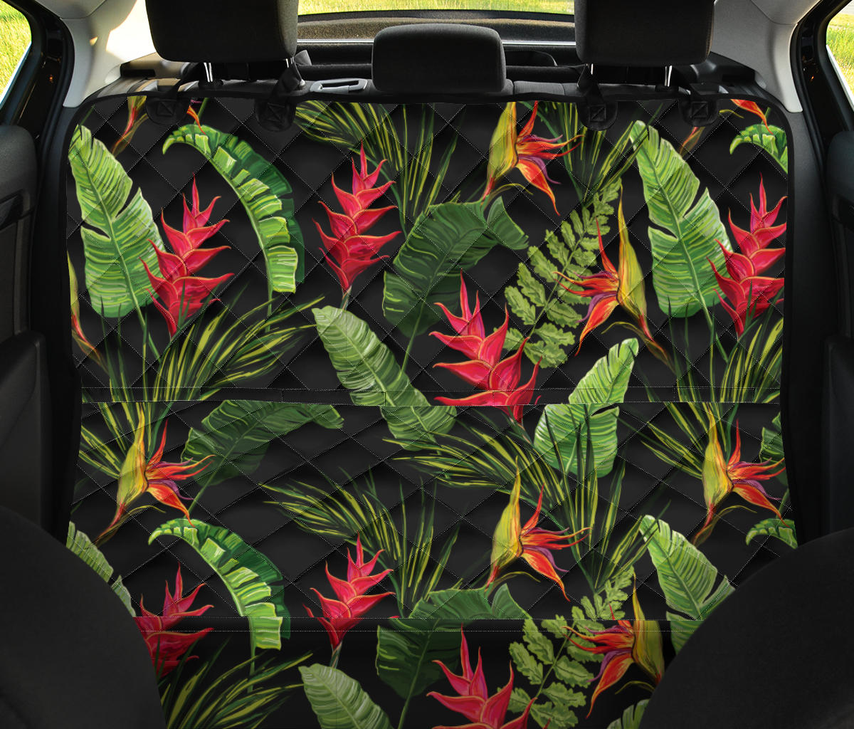 Bird Of Paradise Pattern Print Design BOP010 Rear Dog  Seat Cover