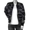 Camo Black Pattern Print Design 02 Women's Bomber Jacket