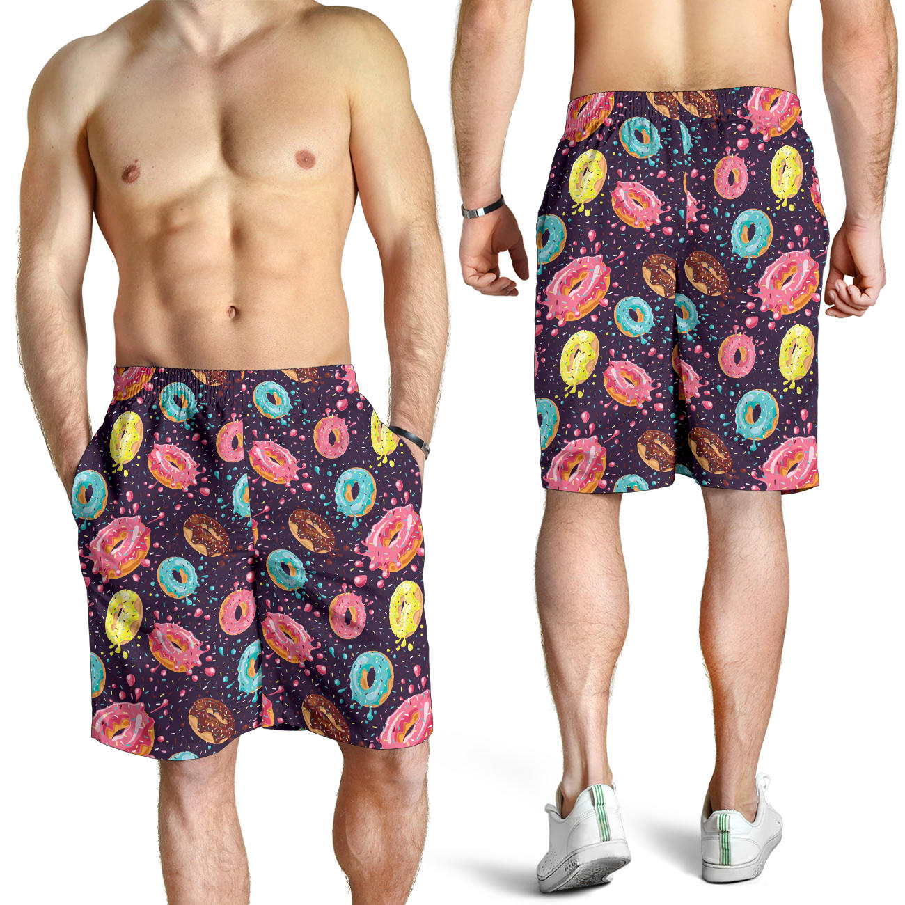 Donut Pattern Print Design DN03 Mens Shorts