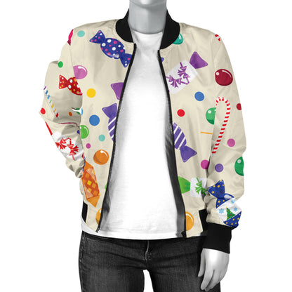 Candy Pattern Print Design 04 Women's Bomber Jacket