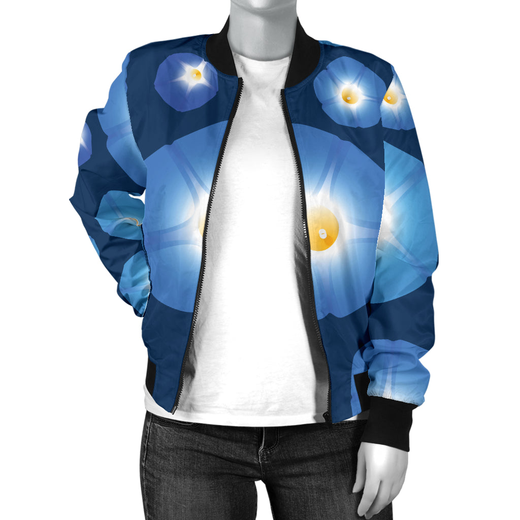 Morning Glory Pattern Print Design 02 Women's Bomber Jacket