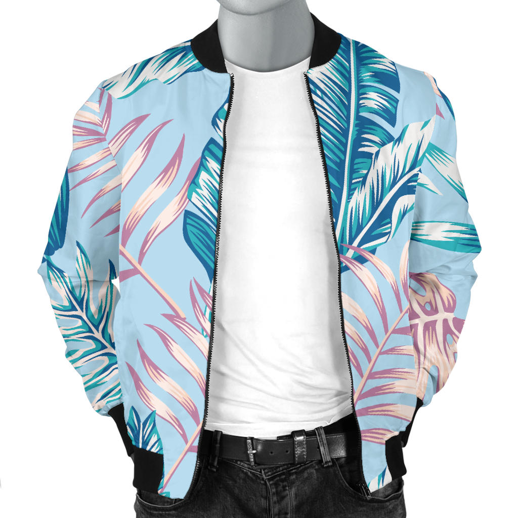 Tropical Flower Pattern Print Design TF01 Men Bomber Jacket