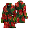 Poinsettia Pattern Print Design POT04 Women Bathrobe