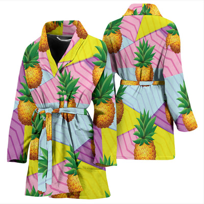 Pineapple Pattern Print Design PP05 Women Bathrobe