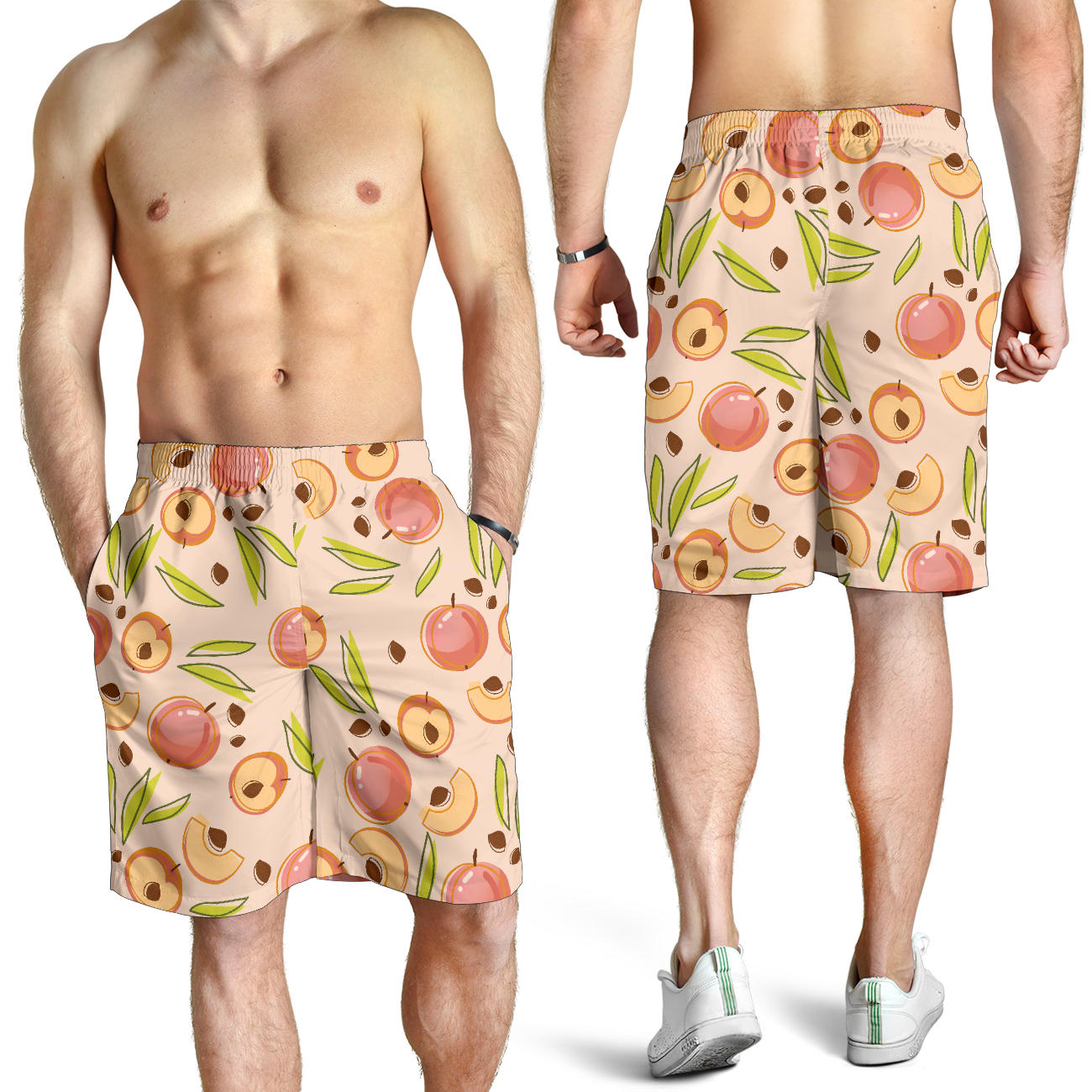 Peach Pattern Print Design A01 Mens Shorts