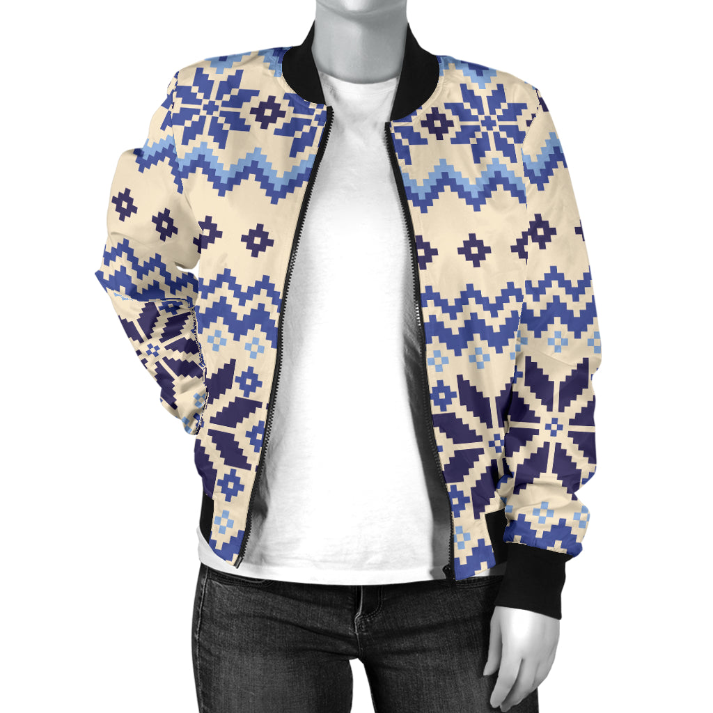 Nordic Pattern Print Design A03 Women's Bomber Jacket