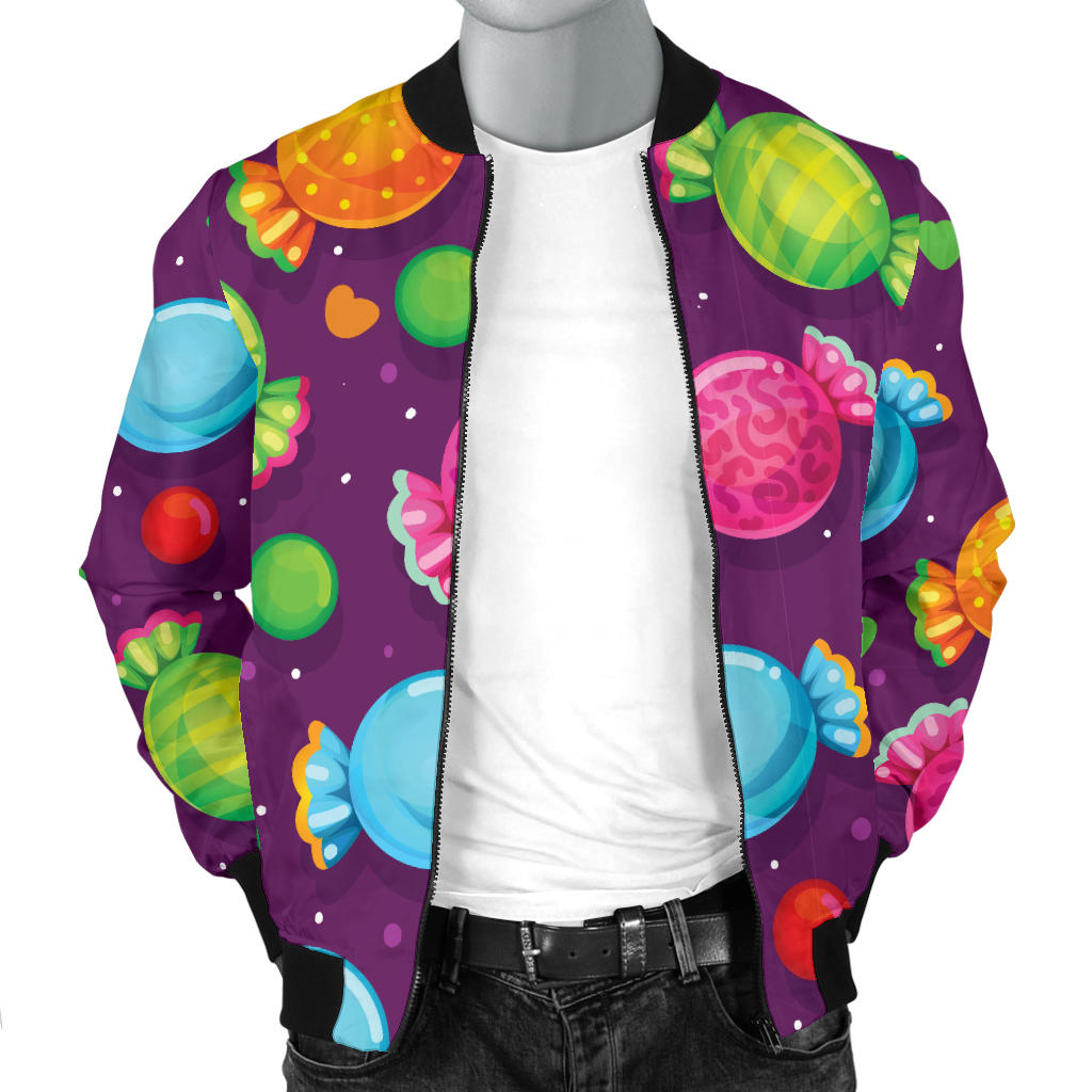 Candy Pattern Print Design CA05 Men Bomber Jacket