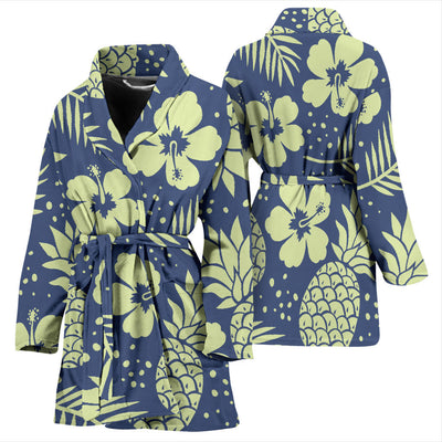 Pineapple Pattern Print Design PP07 Women Bathrobe