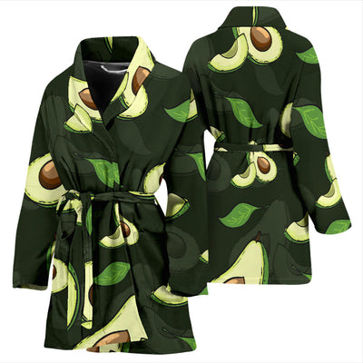 Avocado Pattern Print Design AC07 Women Bathrobe