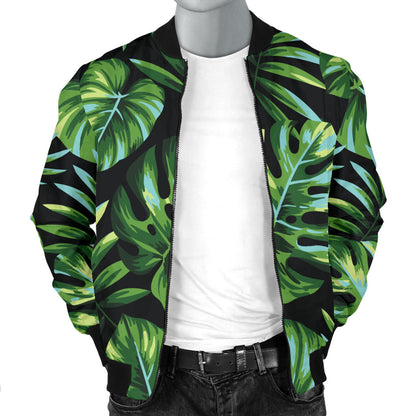 Palm Leaves Pattern Print Design PL013 Men Bomber Jacket
