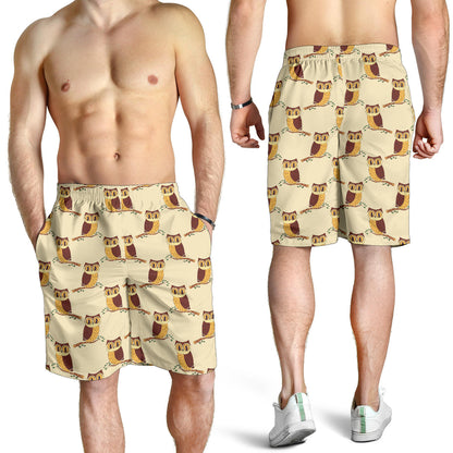 Owl Pattern Print Design A07 Mens Shorts