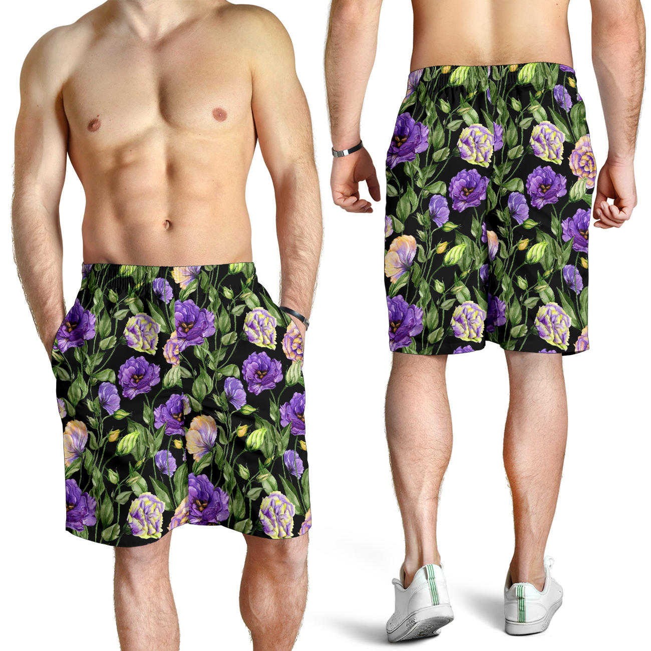 Lisianthus Pattern Print Design LT02 Mens Shorts