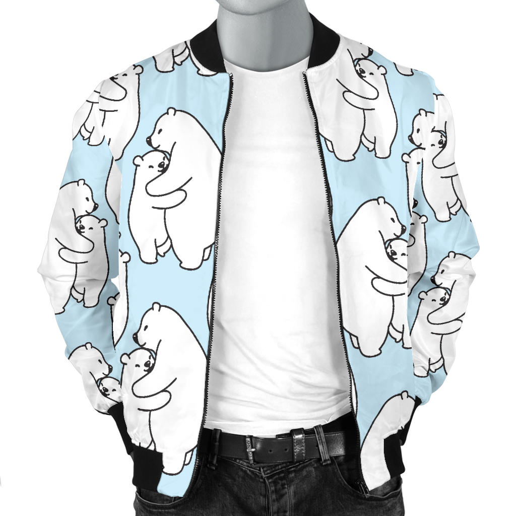 Polar Bear Pattern Print Design PB08 Men Bomber Jacket