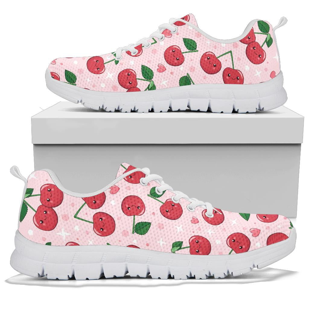 Cherry Pattern Print Design CH02 Sneakers White Bottom Shoes