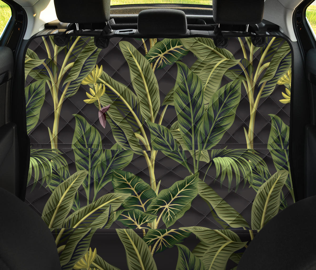 Banana Leaf Pattern Print Design BL04 Rear Dog  Seat Cover