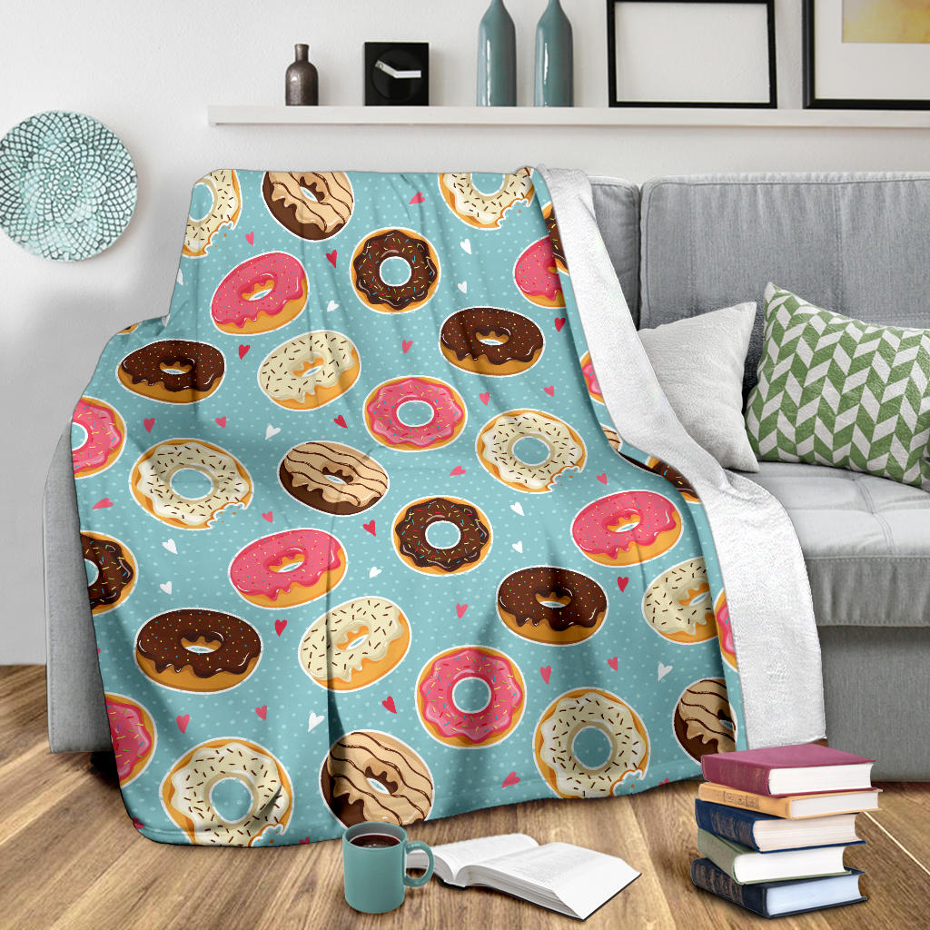 Donut Pattern Print Design DN04 Fleece Blanket