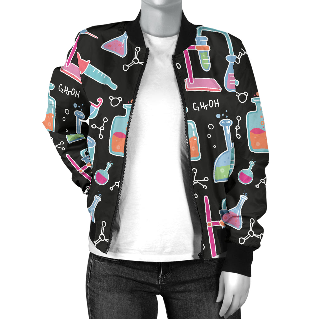 Chemical Pattern Print Design 06 Women's Bomber Jacket