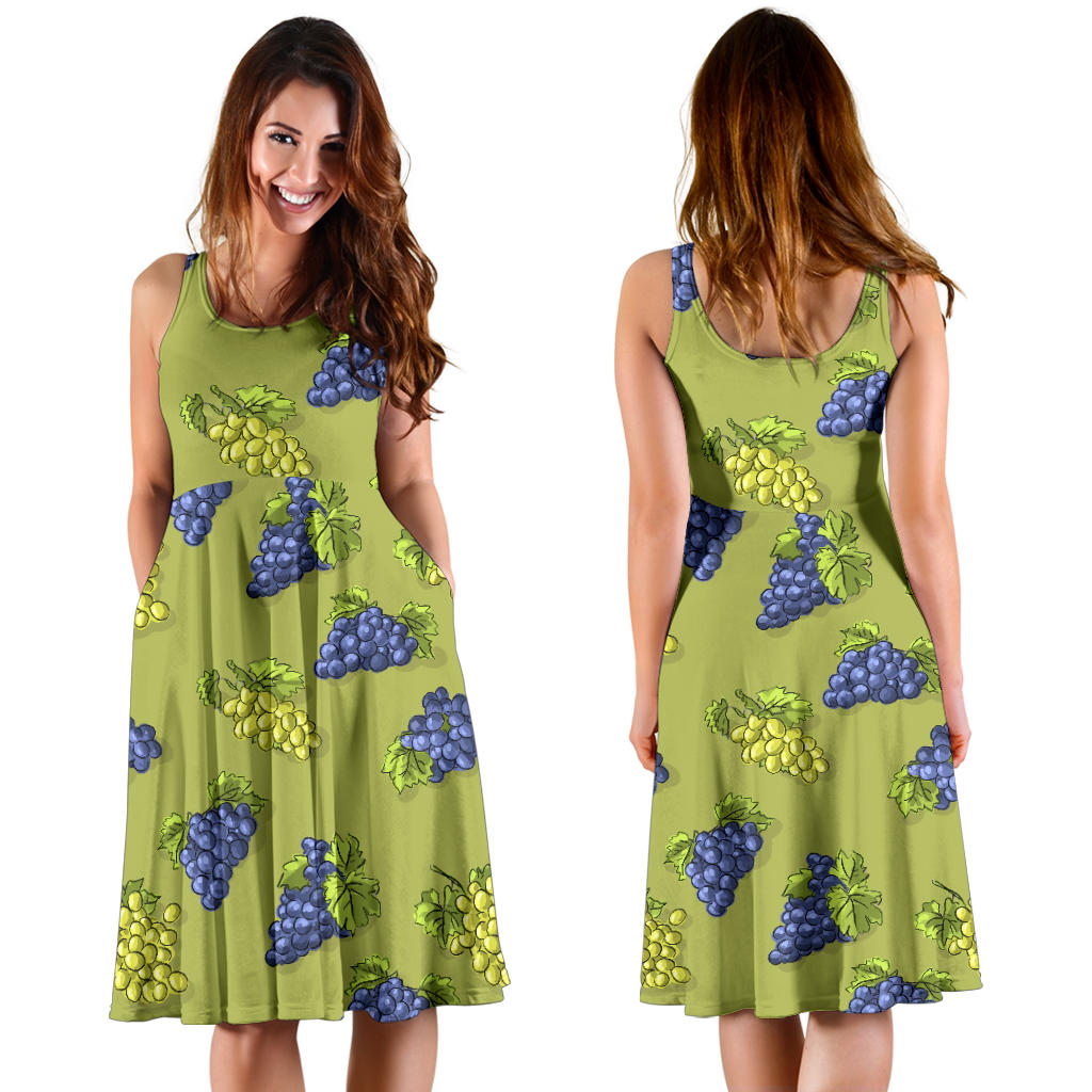 Grape Pattern Print Design GP08 Midi Dress