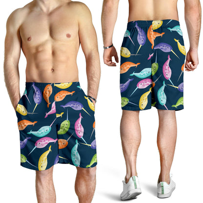 Narwhal Colorful Pattern Print Design 03 Mens Shorts