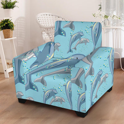 Dolphin Print Pattern Armchair Slipcover