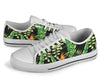 Hawaiian Flower Tropical Palm Leaves White Bottom Low Top Shoes