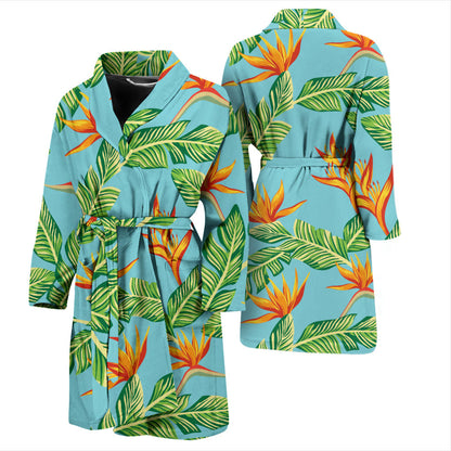 Bird Of Paradise Pattern Print Design BOP04 Men Bathrobe