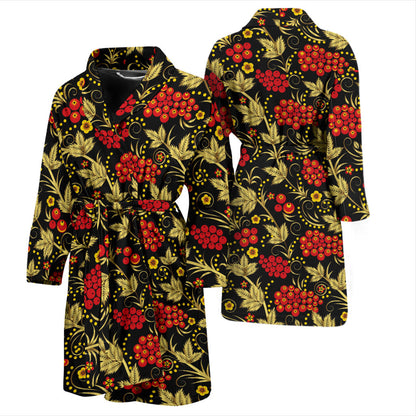 Cranberry Pattern Print Design CB02 Men Bathrobe
