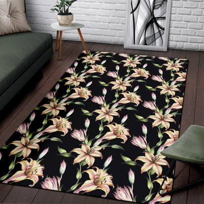 Lily Pattern Print Design LY05 Area Rugs