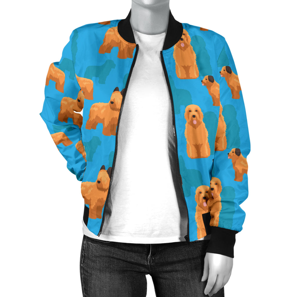 Briards Pattern Print Design 01 Women's Bomber Jacket