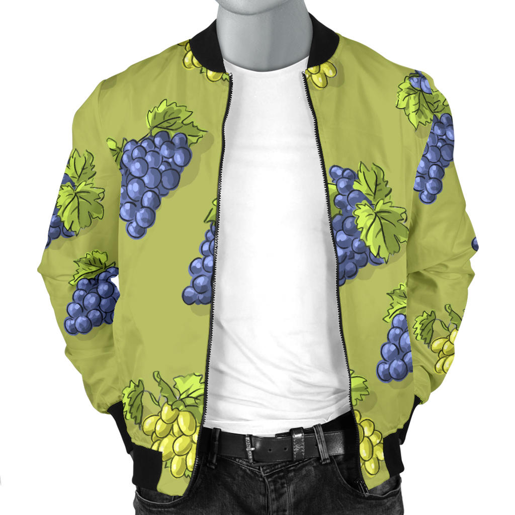 Grape Pattern Print Design GP08 Men Bomber Jacket