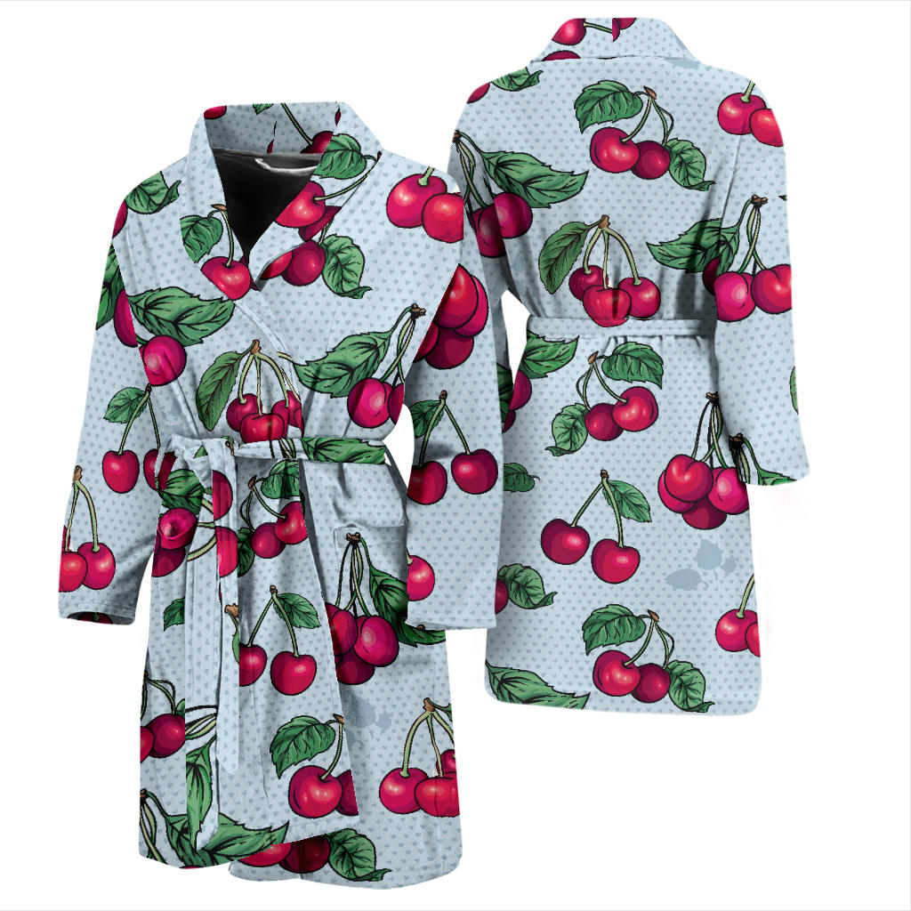 Cherry Pattern Print Design CH01 Men Bathrobe