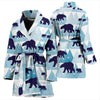 Bear Pattern Print Design BE01 Women Bathrobe