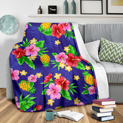 Hawaiian Themed Pattern Print Design H05 Fleece Blanket