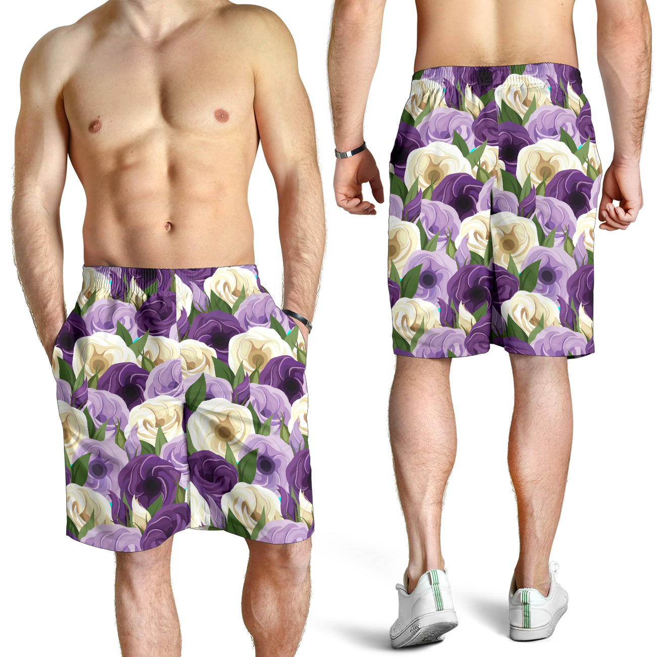 Lisianthus Pattern Print Design LT01 Mens Shorts