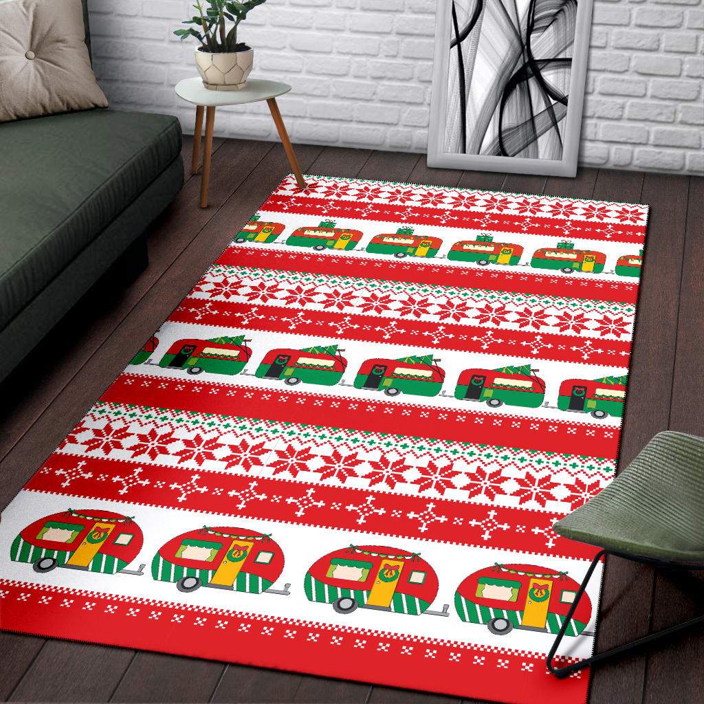 Camper Camping Ugly Christmas Design Print Area Rugs