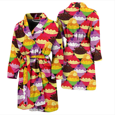 Cupcake Pattern Print Design CP02 Men Bathrobe