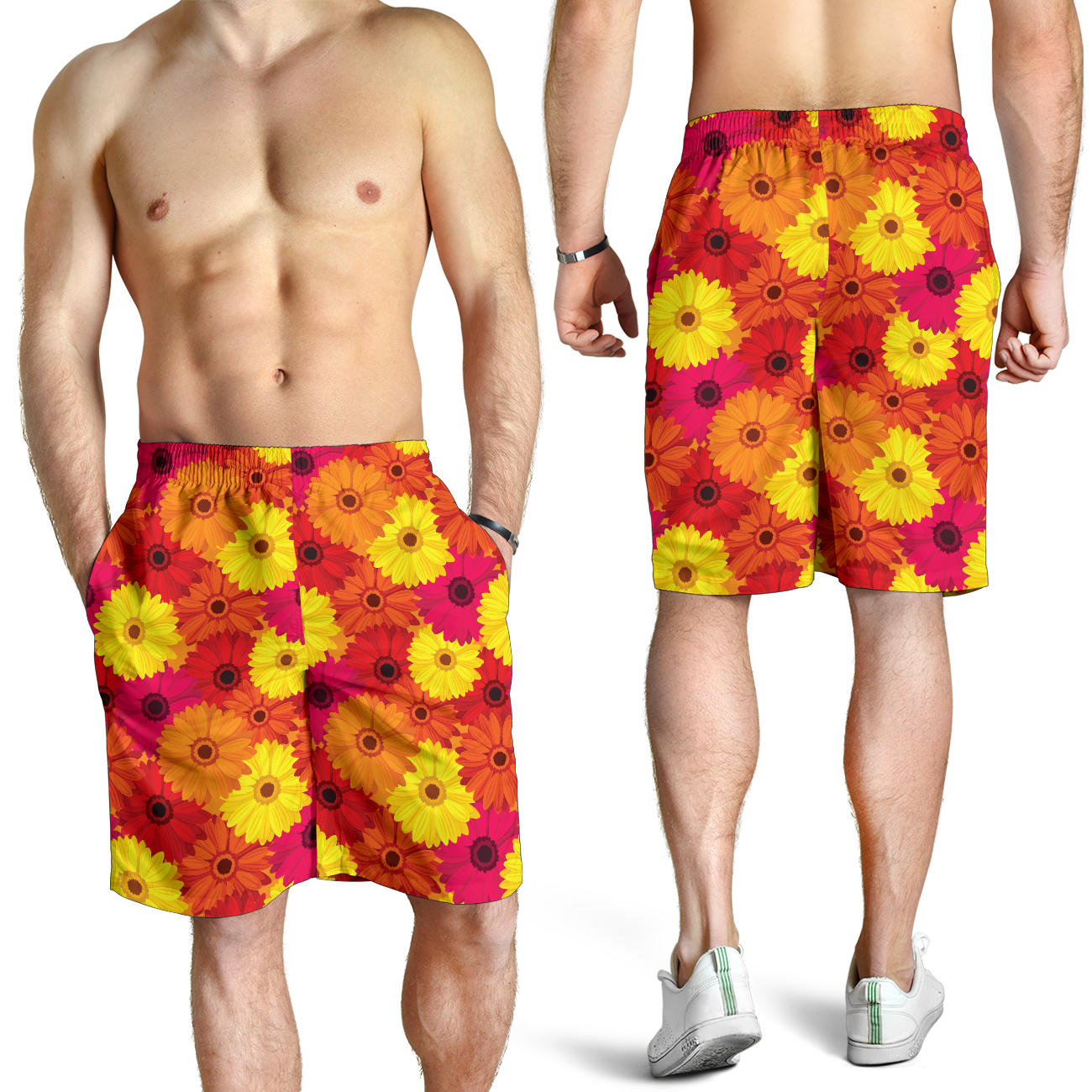 Gerberas Pattern Print Design GB05 Mens Shorts