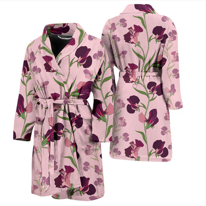 Peony Pattern Print Design PE09 Men Bathrobe