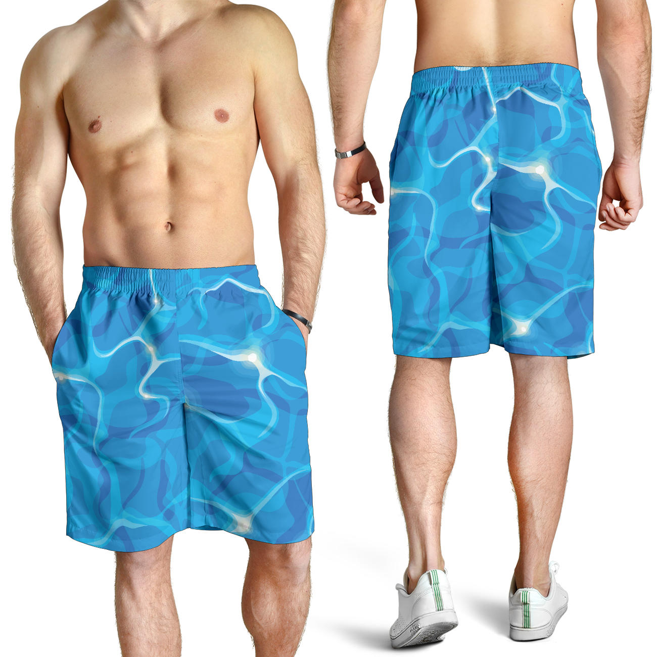 Ocean Reflex Pattern Print Design A02 Mens Shorts