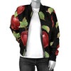 Apple Pattern Print Design AP011 Women Bomber Jacket