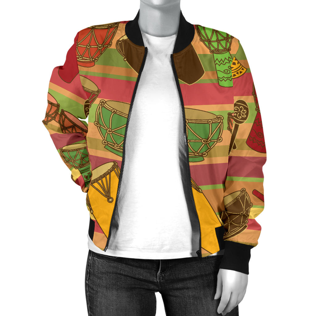 Percussion Pattern Print Design 01 Women's Bomber Jacket