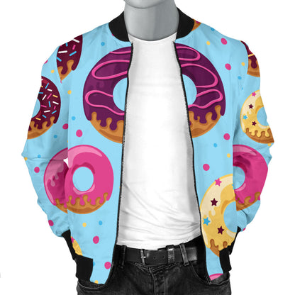 Donut Pattern Print Design DN07 Men Bomber Jacket