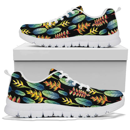 Heliconia Pattern Print Design HL03 Sneakers White Bottom Shoes