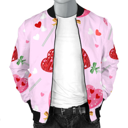 Lollipop Pattern Print Design LL07 Men Bomber Jacket