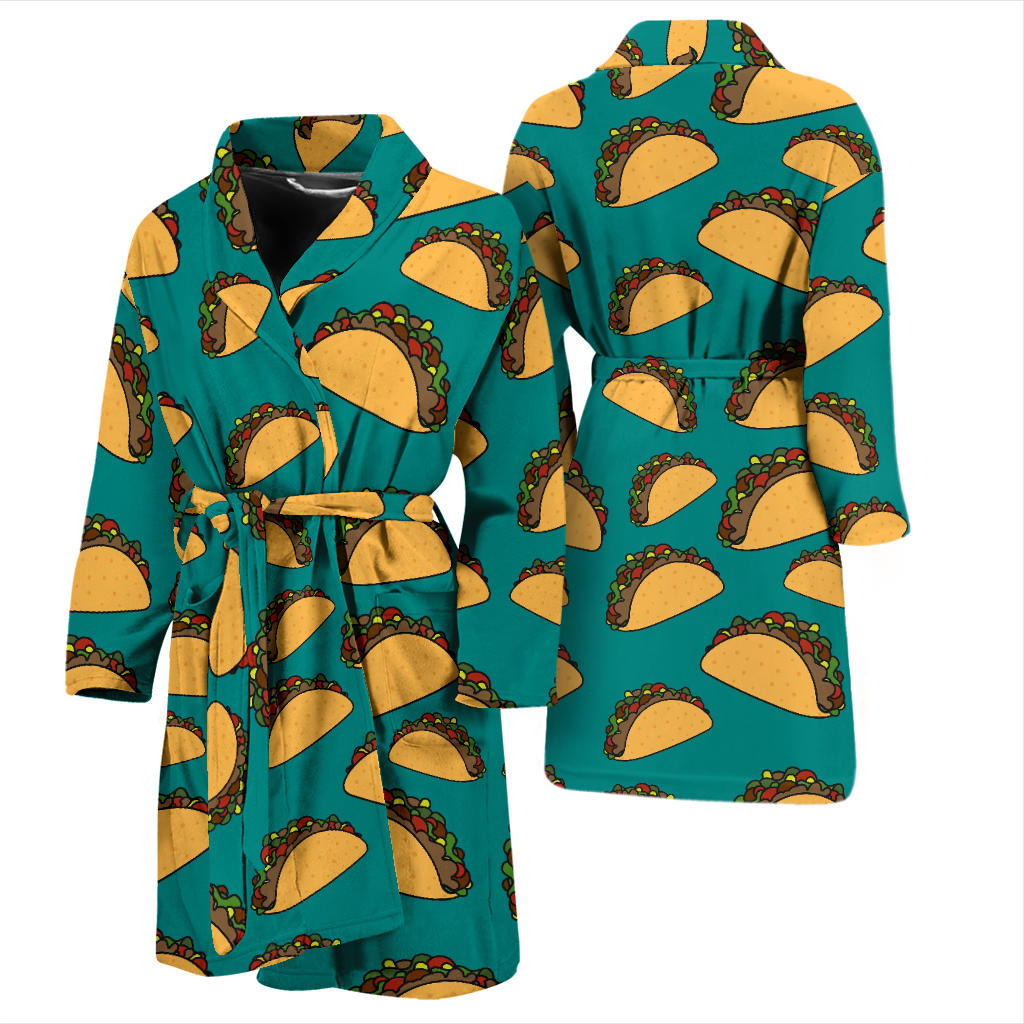 Taco Pattern Print Design TC07 Men Bathrobe