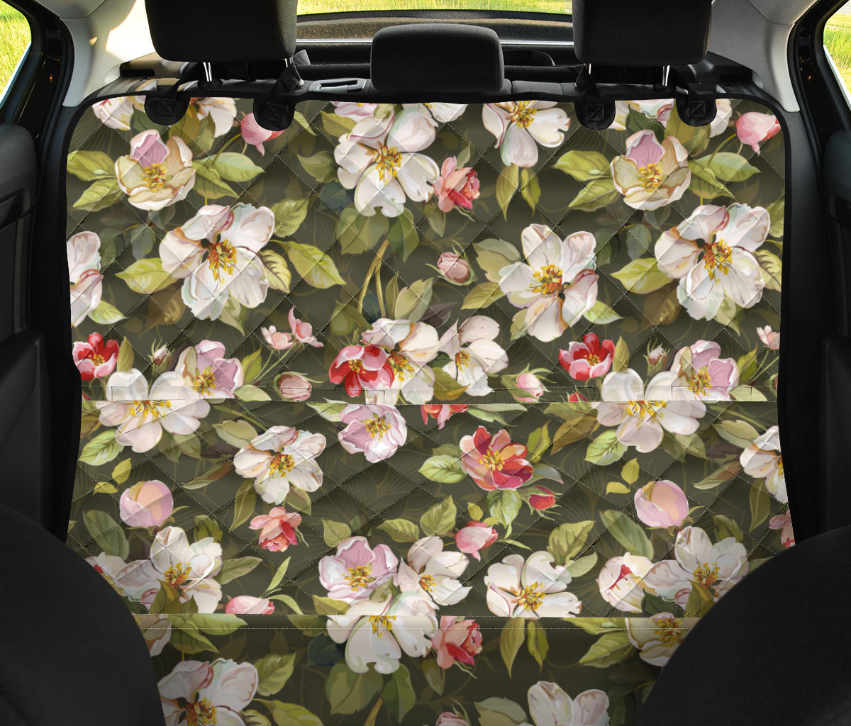 Apple Blossom Pattern Print Design AB01 Rear Dog  Seat Cover