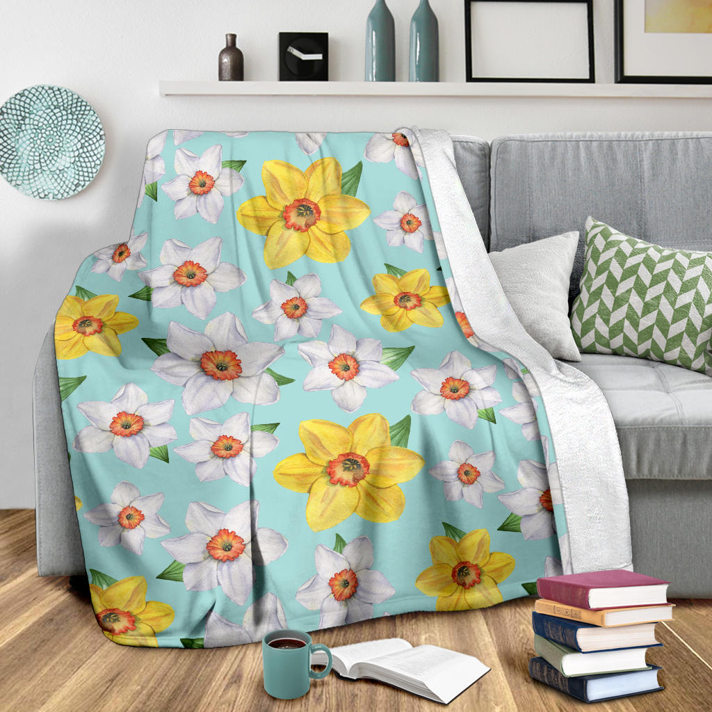 Daffodils Pattern Print Design DF07 Fleece Blanket