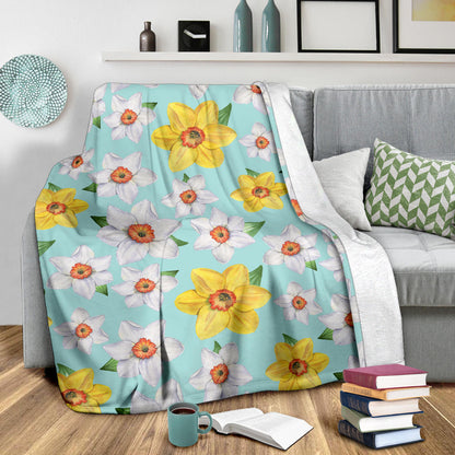 Daffodils Pattern Print Design DF07 Fleece Blanket