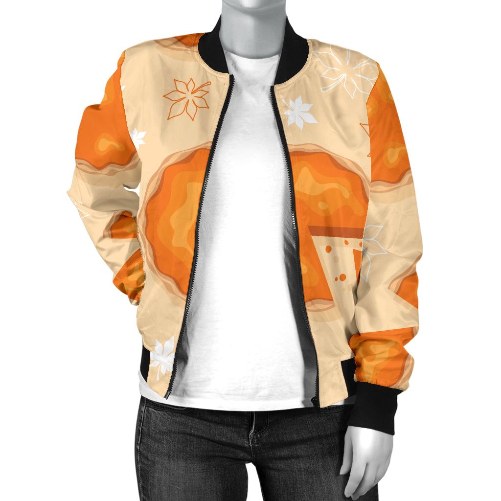 Pie Pattern Print Design A01 Women's Bomber Jacket